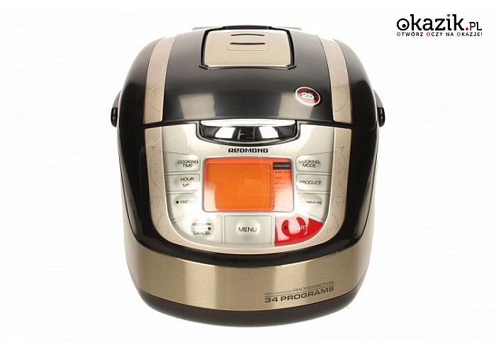 Multicooker RMC-M4502E od Redmond. Pojemność 5 L, moc 860 W+34 programy