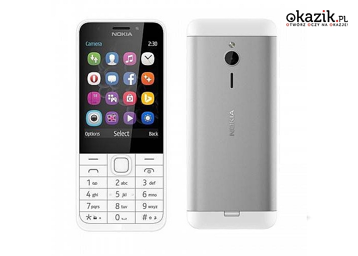 Nokia: 230 DS Silver-White. Doskonała pod względem konstrukcji i przystosowana do potrzeb autoportretów