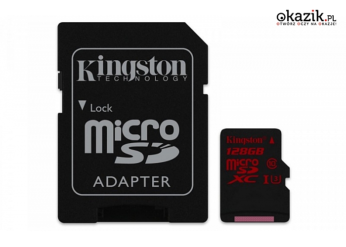 Kingston: microSD 128GB UHS-I(U3)  90/80 MB/s