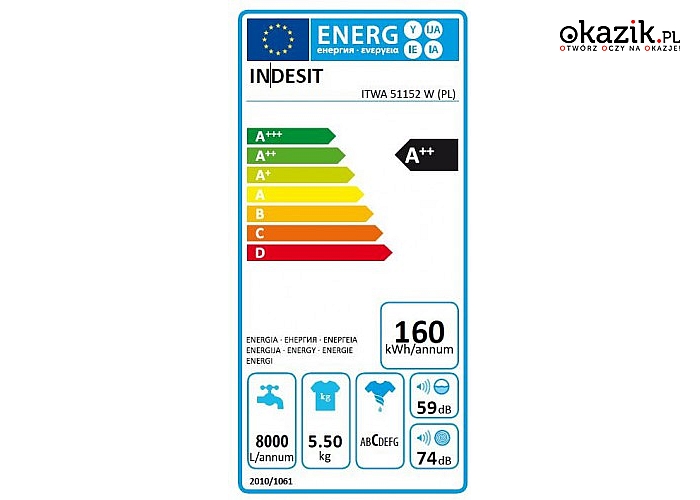Indesit: Pralka ITWA51152W PL