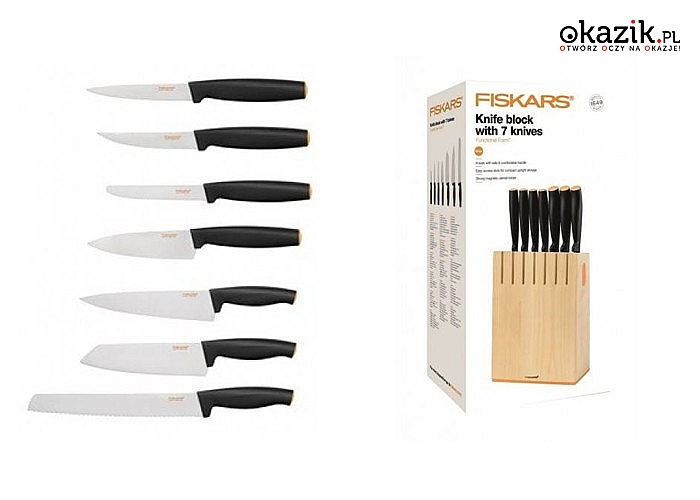 Fiskars: Zestaw 7 noży w bloku Functional Form  10187810