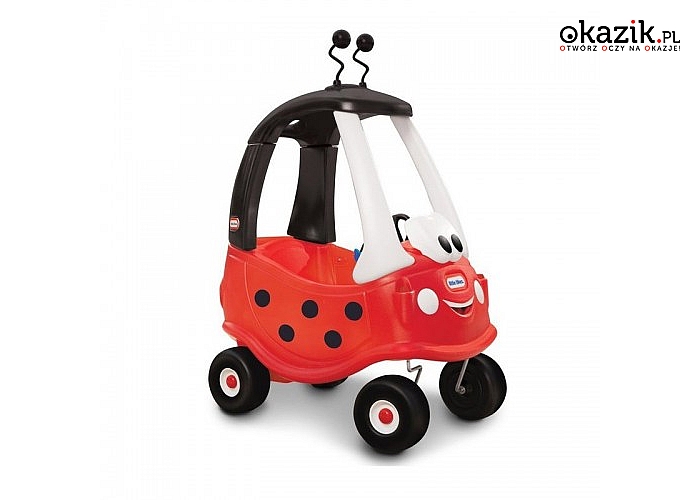 Samochód Cozy Coupe Biedronka od Little Tikes! Wprawiany w ruch za pomocą nóg dziecka lub popychany przez osobę dorosłą