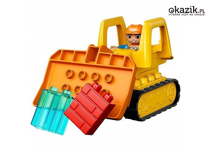 Klocki LEGO® DUPLO® Wielka budowa z buldożerem, wywrotką i ruchomym dźwigiem