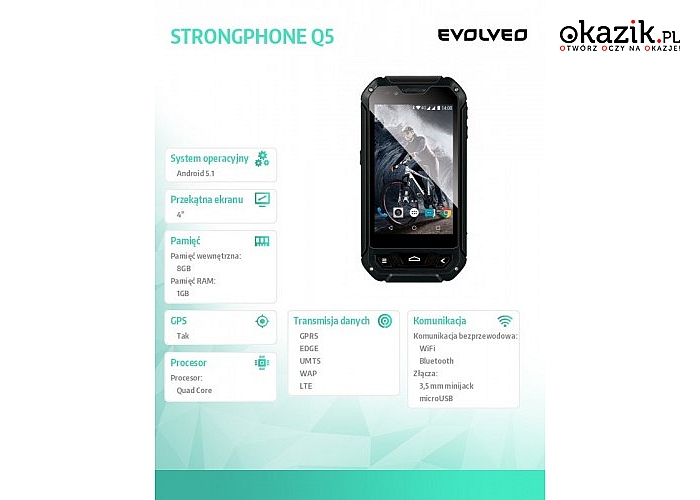 Evolveo: STRONGPHONE Q5 ANDROID 5.1 IP68 SMARTFON