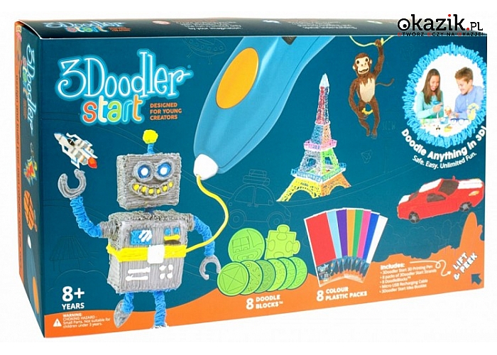 3DOODLER: START MEGA PACK -  Długopis 3D zaprojektowany dla dzieci.
