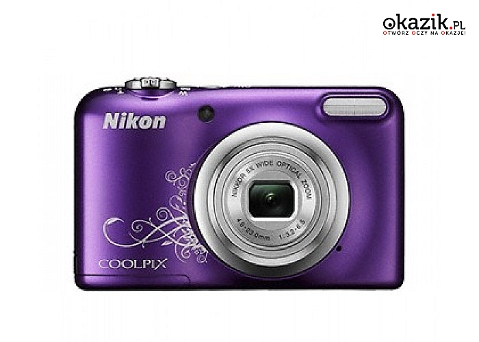 Nikon: A10 fioletowy z ornamentem + etui. Łatwa i intuicyjna obsługa
