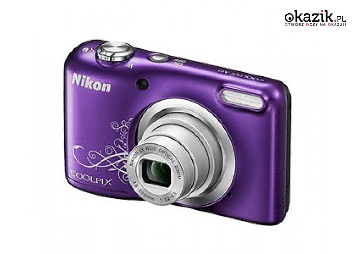 Nikon: A10 fioletowy z ornamentem + etui. Łatwa i intuicyjna obsługa