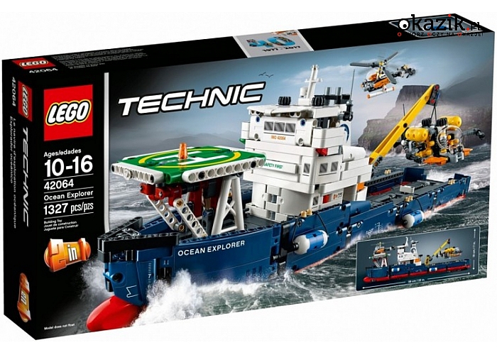 Lego: Technic Statek badawczy granatowo-czerwono-białym malowaniem.