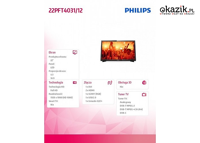 Philips: 22'' LED  22PFT4031/12