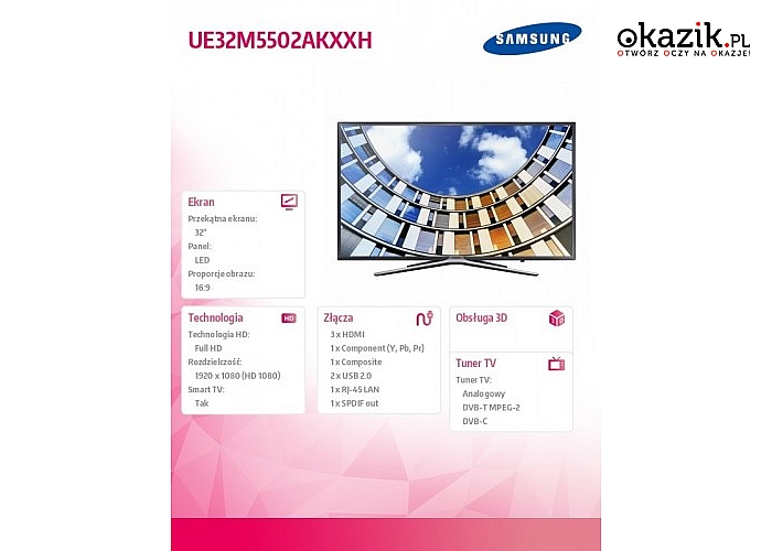 Samsung: 32" TV LED FHD UE32M5502AKXXH