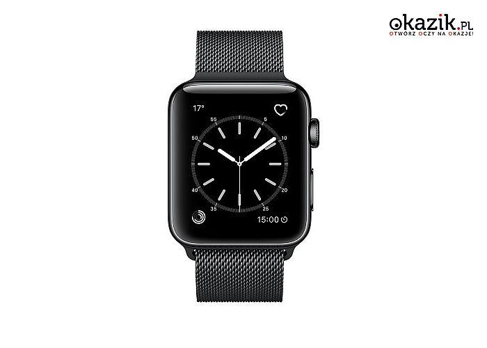 Apple: Watch S2 38mm ze stali nierdzewnej w kolorze gwiezdnej czerni z bransoletą mediolańską