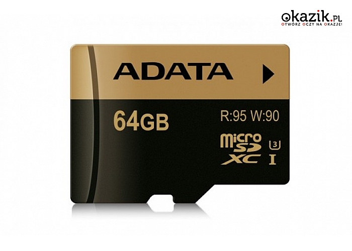 Adata: microSD XPG 64GB UHS-1/ U3 + adapter 95/90 MB/s