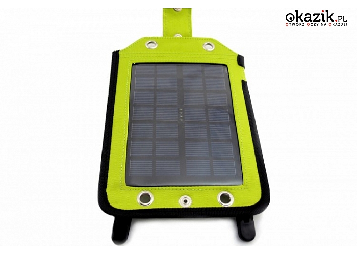 SUNEN: PowerNeed - Ładowarka solarna 2.5W z akumulatorem 3000mAh, Li-Poly, zielona