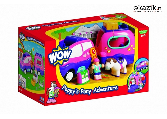 Wow Toys: Samochód Poppy z przyczepką dla konika