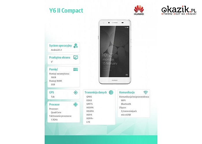 Huawei: Y6 II Compact Dual SIM Biały