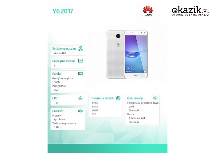 Huawei: Y6 2017 Dual SIM Biały