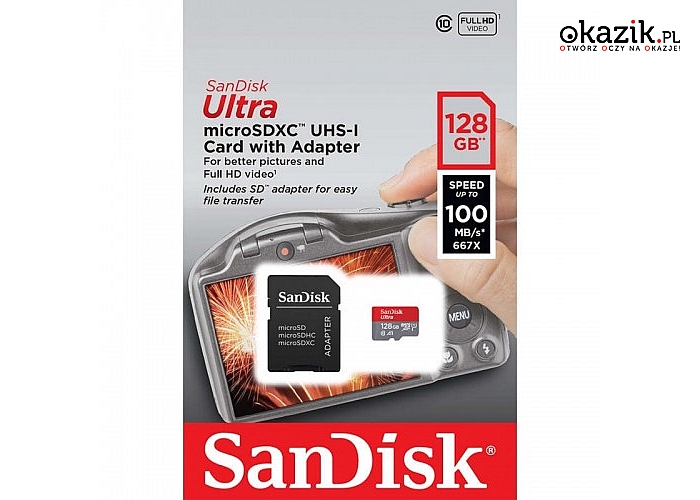 SanDisk: Ultra microSDXC 128GB 100MB/s A1 + Adapter SD