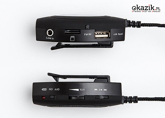Nauszne słuchawki z radiem wyposażone w slot na karty pamięci SD oraz wejścia USB, USB mini i jack 3,5mm