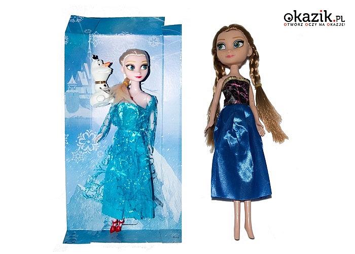 Wspaniałe zabawki wzorowane na postaciach z kultowej bajki Kraina Lodu! Elsa lub Anna!