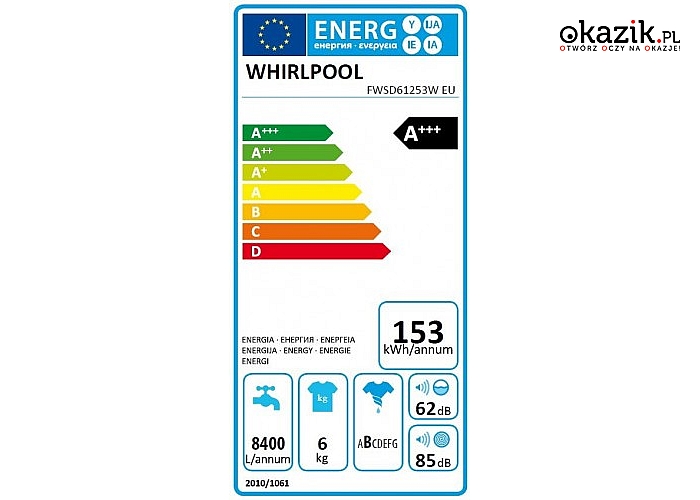 Whirlpool: Pralka FWSD61253W EU