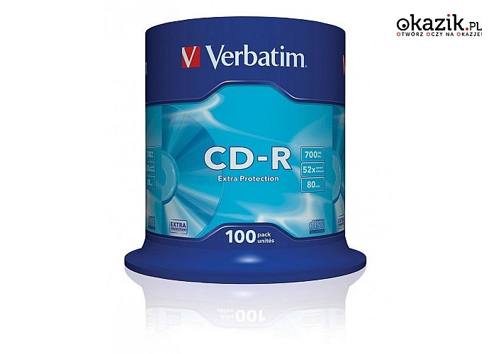 Verbatim: CD-R 52x 700MB 100P CB DL Ex Prot 43411