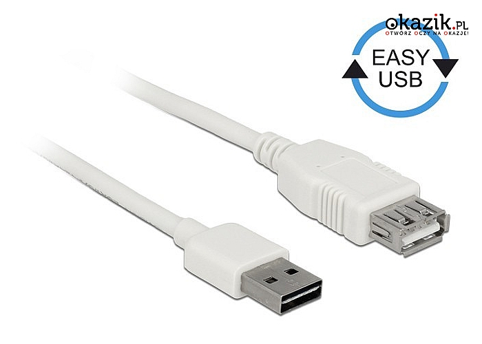 Delock: Kabel USB AM-AF 2.0 2m biały Easy USB