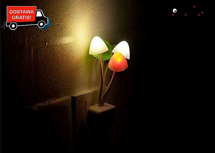 LAMPKA LED w formie grzybków z listkami. Bardzo niskie zużycie energii i darmowa przesyłka!