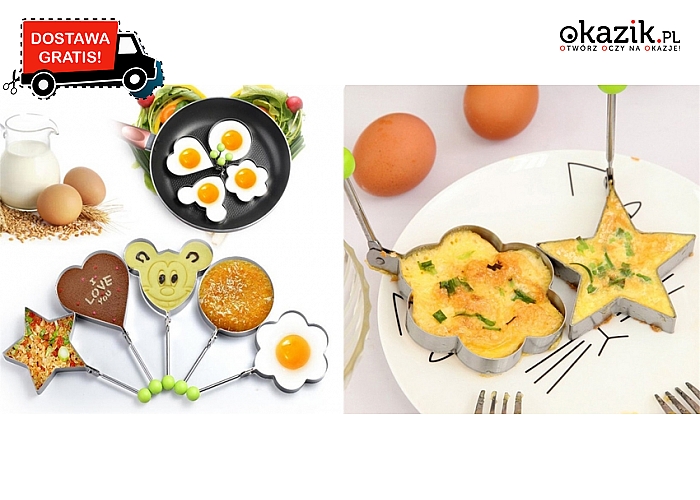 Metalowe foremki do jajek sadzonych: 5 ciekawych kształtów. Przygotuj estetyczny posiłek! Wysyłka GRATIS!