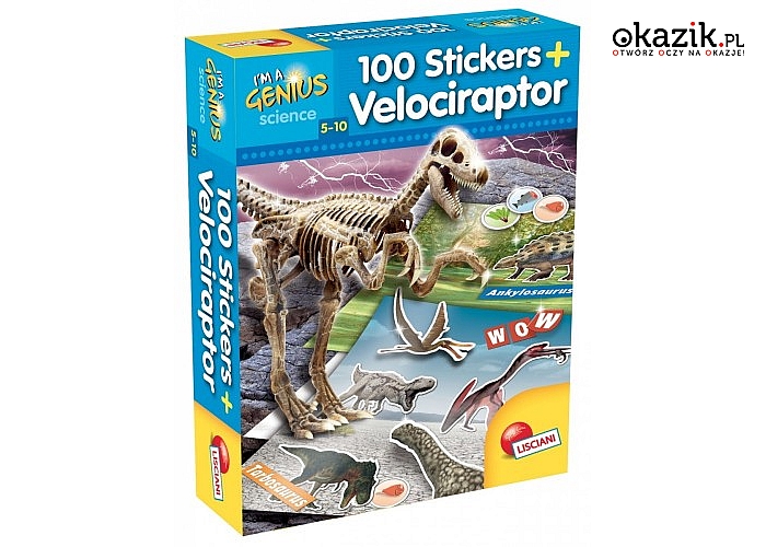 Liscianigiochi: I'm Genius 100 naklejek Velociraptor