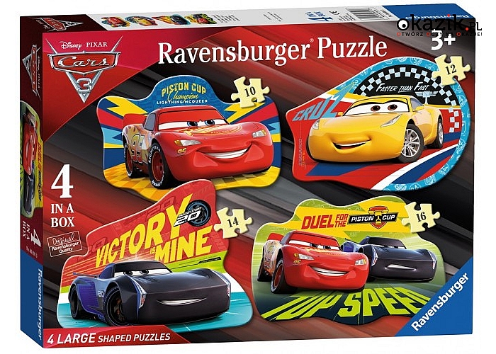 Ravensburger: 4w1 Puzzle Podłogowe Auta 3