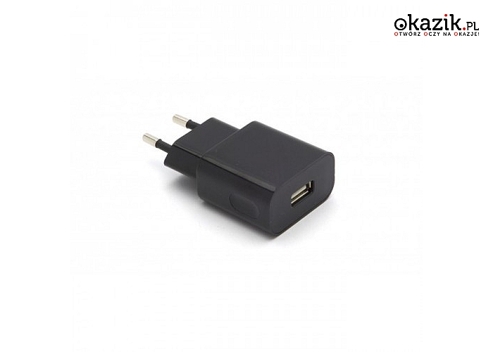 G&BL: Adapter sieciowy do ładowarki USB USA/EURO wejcie 100V-240V, 50/60Hz, 1000mA czarny blister