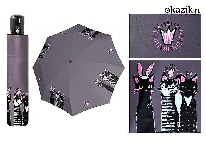 Stylowy a przy tym mocny parasol  Magic Cats marki DOPPLER