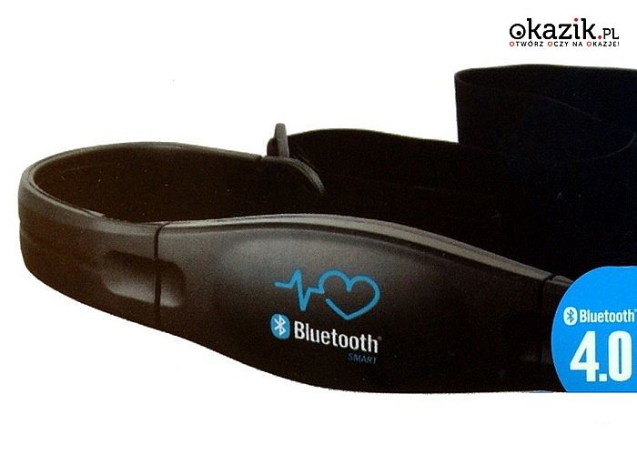 Pulsometr Bluetooth z elastycznym pasem! Bezprzewodowy wskaźnik tętna oraz spalonych kalorii! Wygodny i regulowany!
