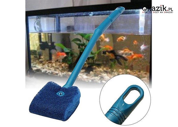 Niezbędne urządzenie dla każdego szczęśliwego posiadacza rybek - CZYŚCIK DO AKWARIUM na długiej rączce