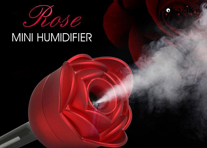 Nawilżacz powietrza o kształcie kwiatu róży! Niezbędny w każdym domu! Aby pokój wypełnił się twoim ulubionym zapachem!