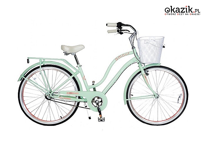 Miejskie rowery damskie typu AMOR: wygodne i stylowe. Dwa kolory do wyboru, koła 26”
