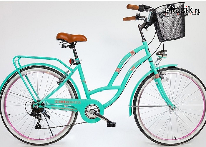 Damski rower Florence. W komplecie koszyk, światła rowerowe i pompka! Pięć kolorów do wyboru, koła 26”