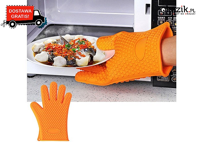 Silikonowa rękawica kuchenna zabezpieczy dłoń przed poparzeniem podczas pracy w kuchni