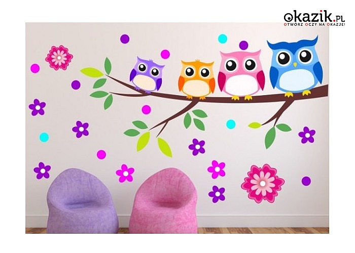 Zestaw naklejek na ścianę zamieni pokój dziecięcy w bajkową przestrzeń pobudzającą wyobraźnię