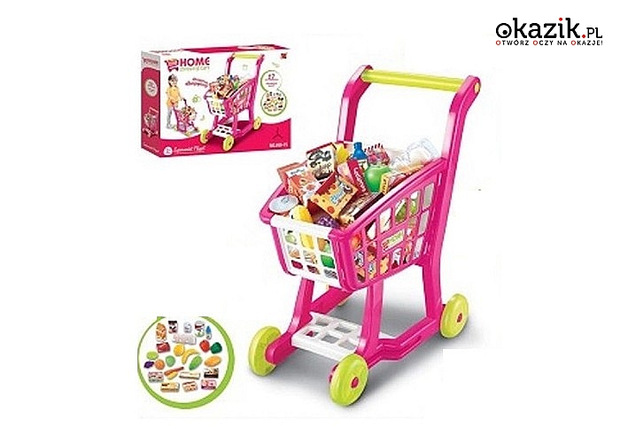 Wózek – koszyk na zakupy z akcesoriami dla dzieci!