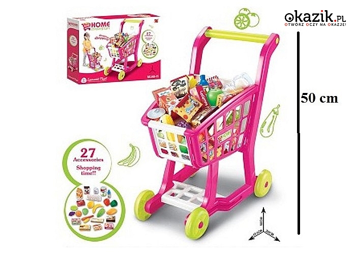 Wózek – koszyk na zakupy z akcesoriami dla dzieci!