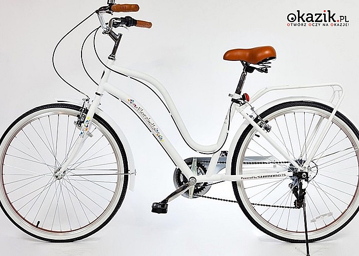 Lekki rower miejski damski 7biegów koła 26”+ akcesoria+koszyk