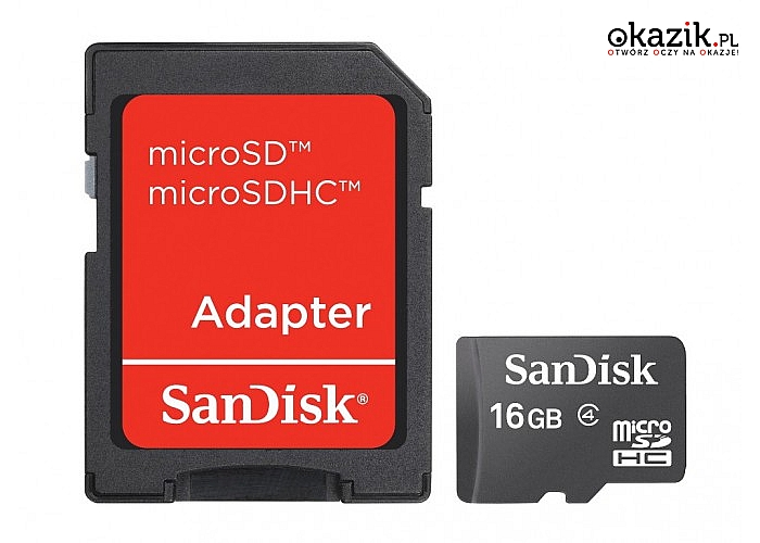 SanDisk: microSDHC 16GB + adapter SD