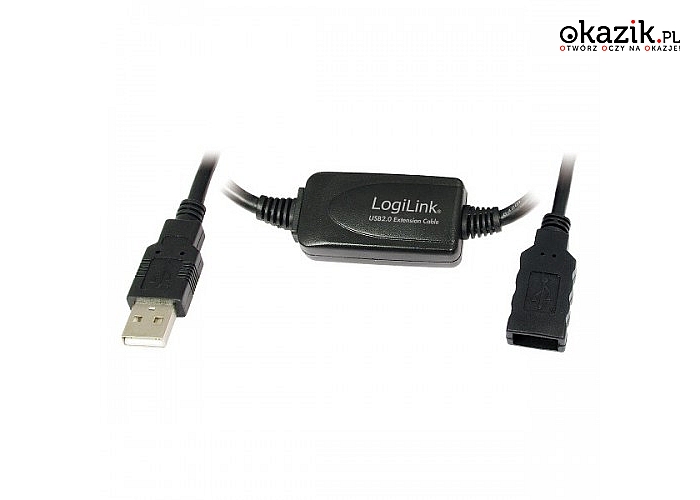 LogiLink: Kabel USB 2.0 z aktywnym wzmacniaczem sygnału,10m