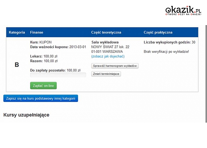 Już od 599 zł za KURS PRAWA JAZDY KATEGORII „B” lub KURS na INSTRUKTORA w DOGODNEJ LOKALIZACJI w OSK Mobilek
