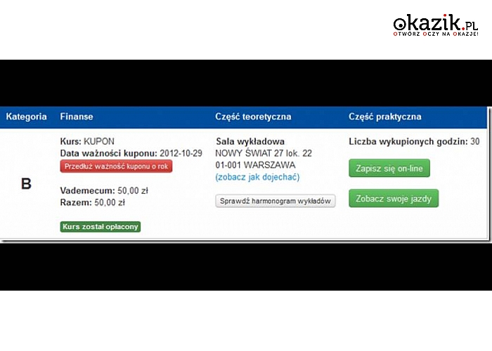 Już od 599 zł za KURS PRAWA JAZDY KATEGORII „B” lub KURS na INSTRUKTORA w DOGODNEJ LOKALIZACJI w OSK Mobilek