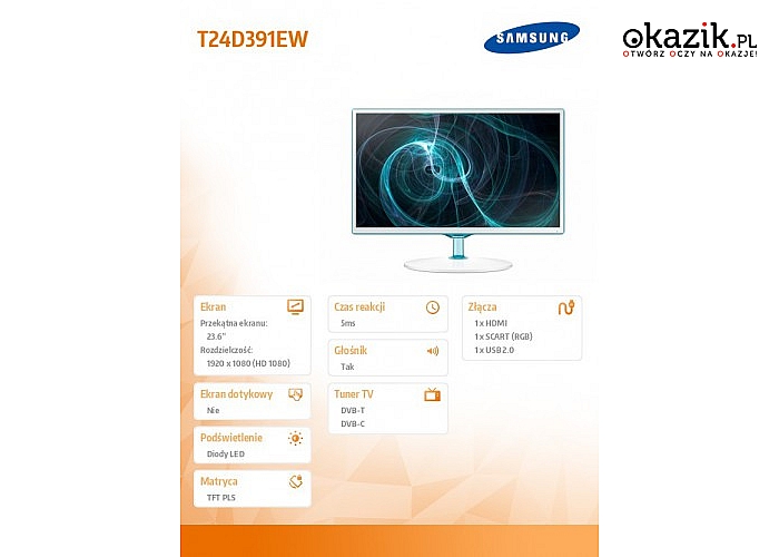 Samsung: Monitor 24 T24D391EW