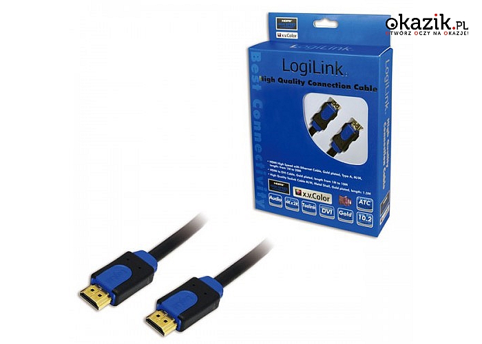 LogiLink: Kabel HDMI high speed z Ethernet, dl. 15m