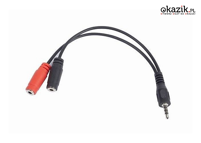 Gembird: Adapter Jack Mini 4-Pin(M)->2x Jack Mini(F) 20cm