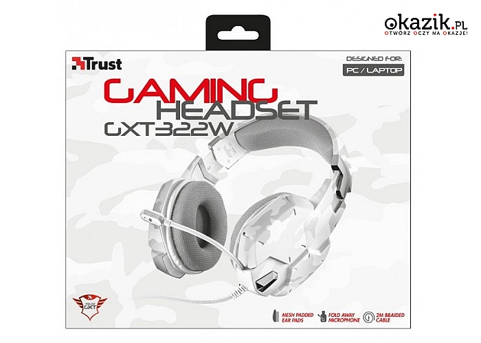 Trust: GXT 322W Gaming Headset - white camouflage